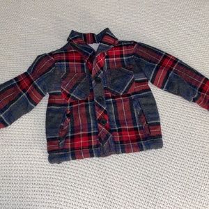 Baby boys fleece lined flannel shirt/coat